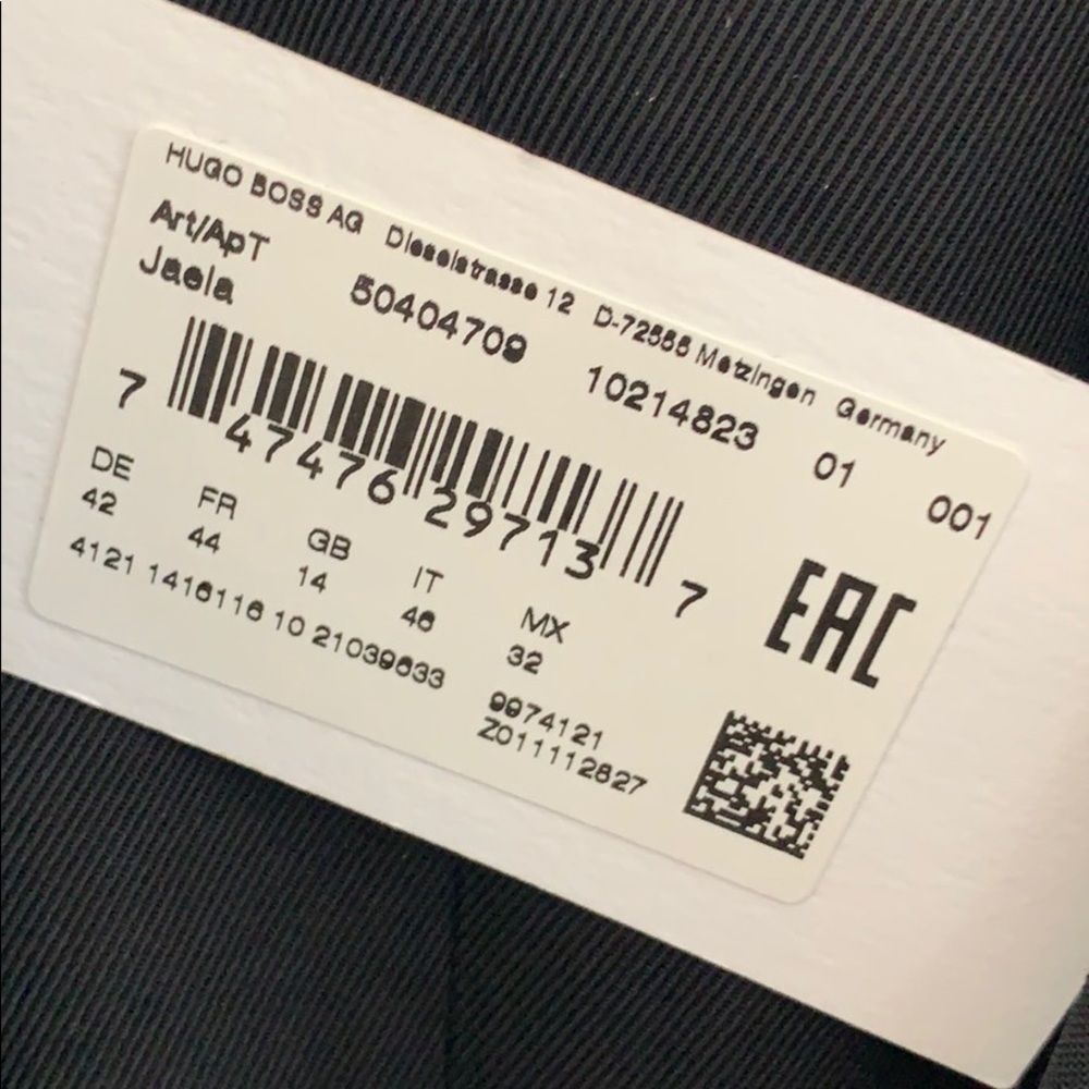 NWT Hugo Boss stretch fine wool jacket BLACK 10 - Picture 11 of 13